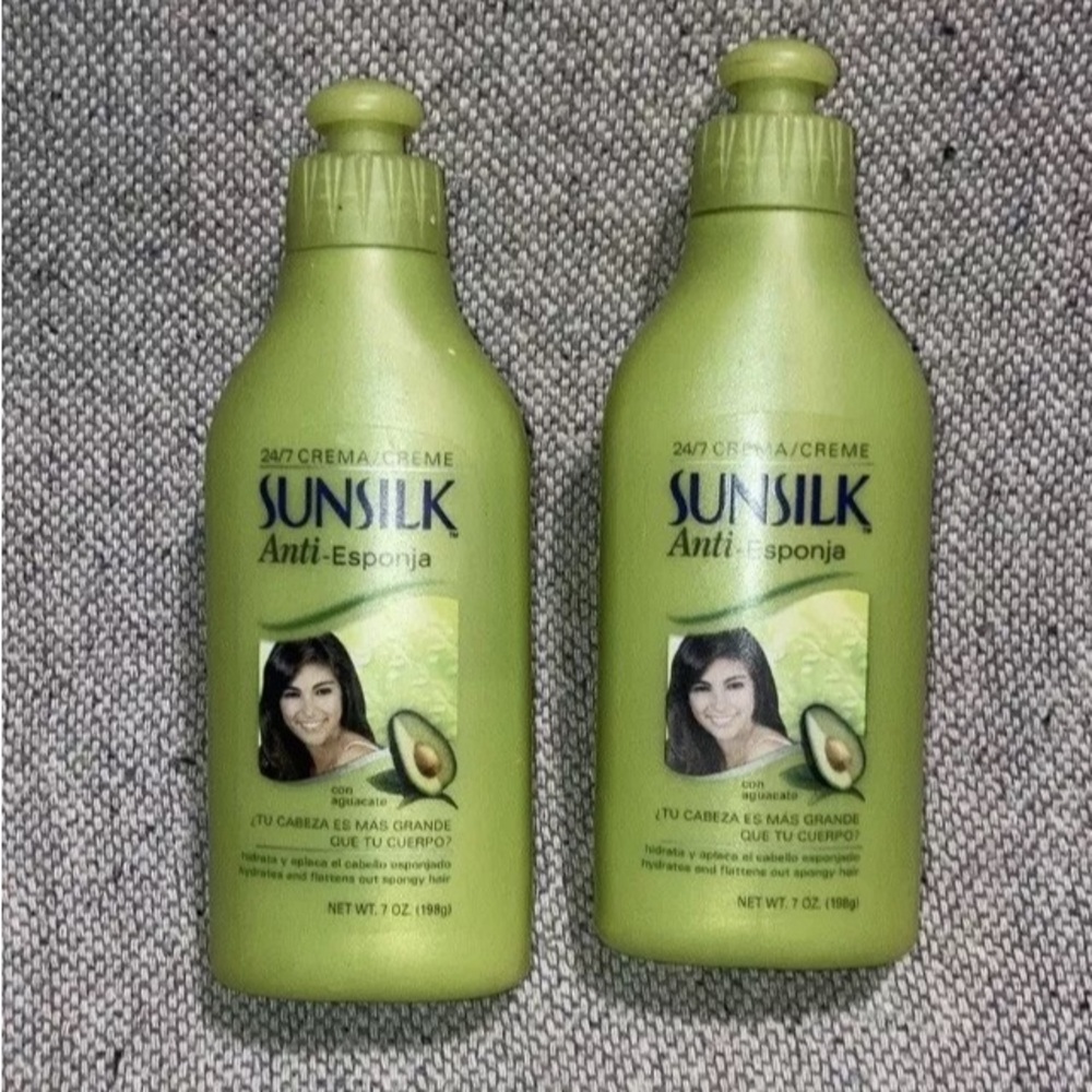 2 pack Sunsilk Avocado Cream Tames Curly Spongy Hair Anti Frizz 7oz Vintage New